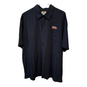 Cutter & Buck Ole Miss Rebels Button Down Shirt Mens XL Gray Check Short Sleeve